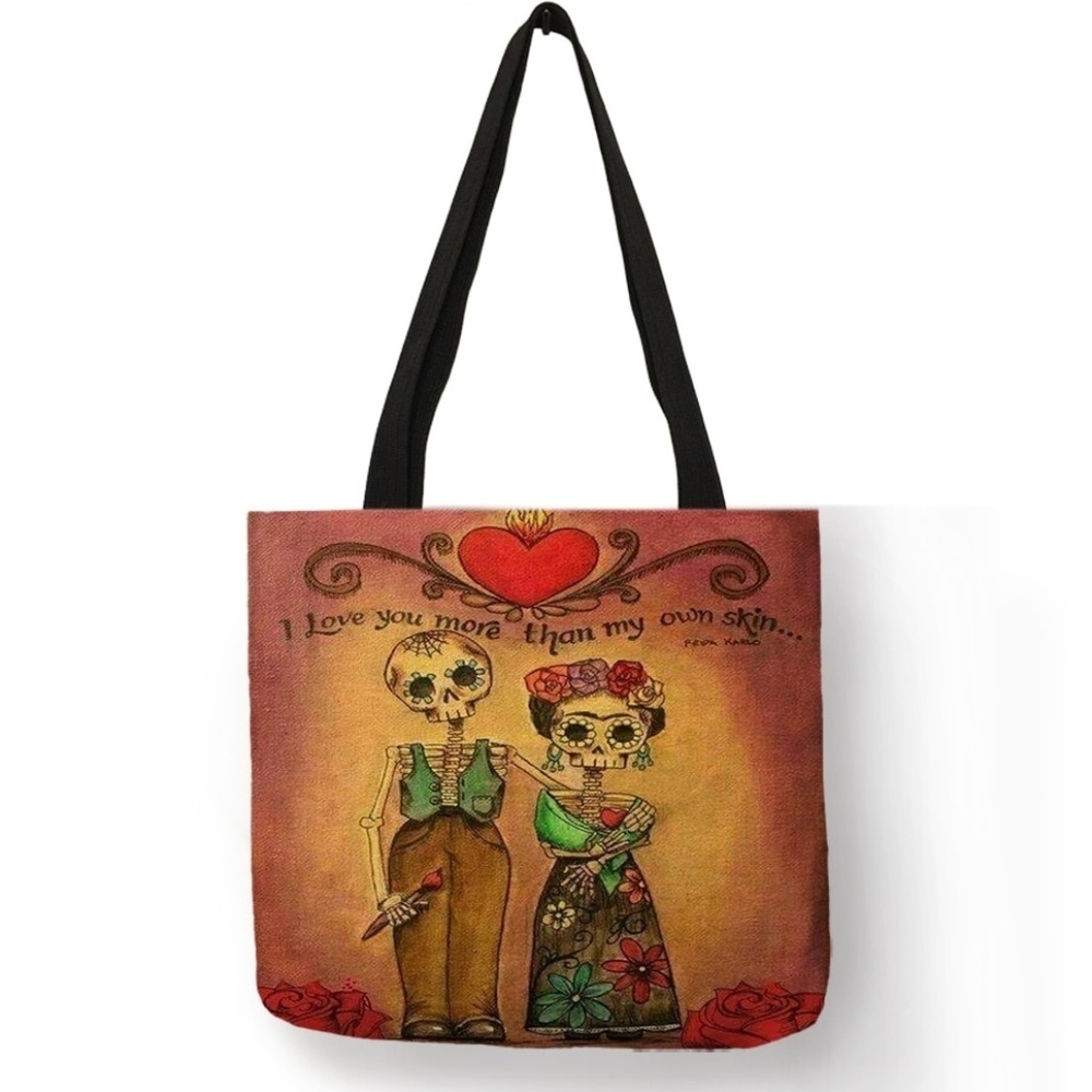 Women's Tote Frida & Diego Muertos "I love you..."